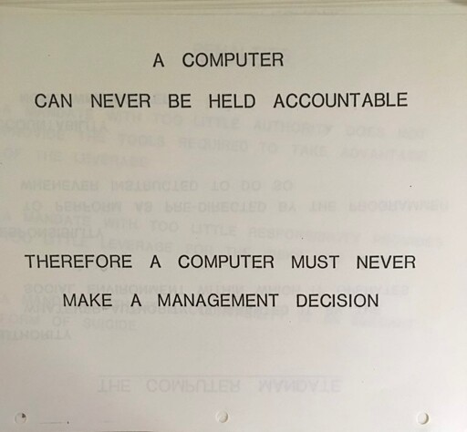 Ancient IBM wisdom (from 1979) that the bosses just straight up promptly forgot