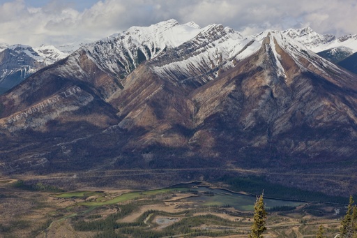 Looking across the river valley from the large bald at the top of Morro Peak.  Snow capped Esplanade mountain can be seen in the background.